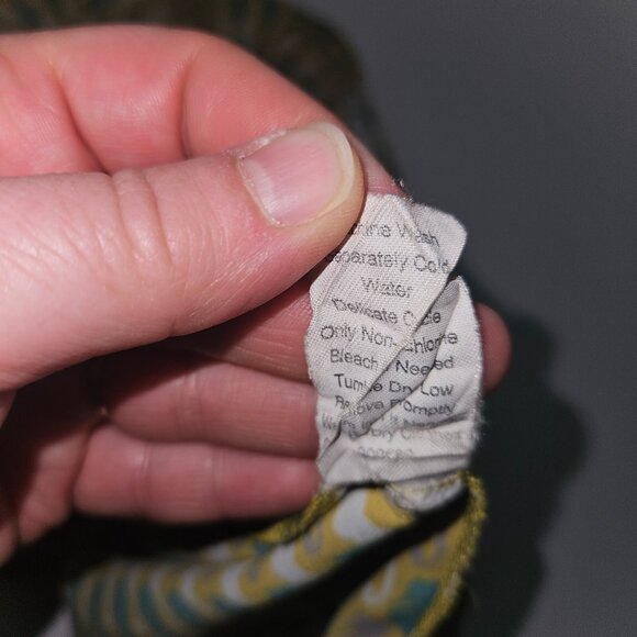 CAbi Seahorse Tank Top XS Pleated Front Adjustable Straps Mustard Gray Green - Picture 10 of 13